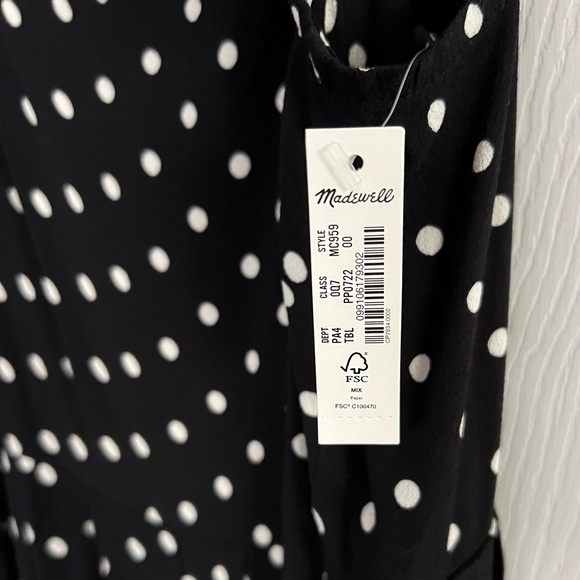 NWT Madewell Tank Wide-Leg Polka Dot Jumpsuit 00 - Picture 5 of 5